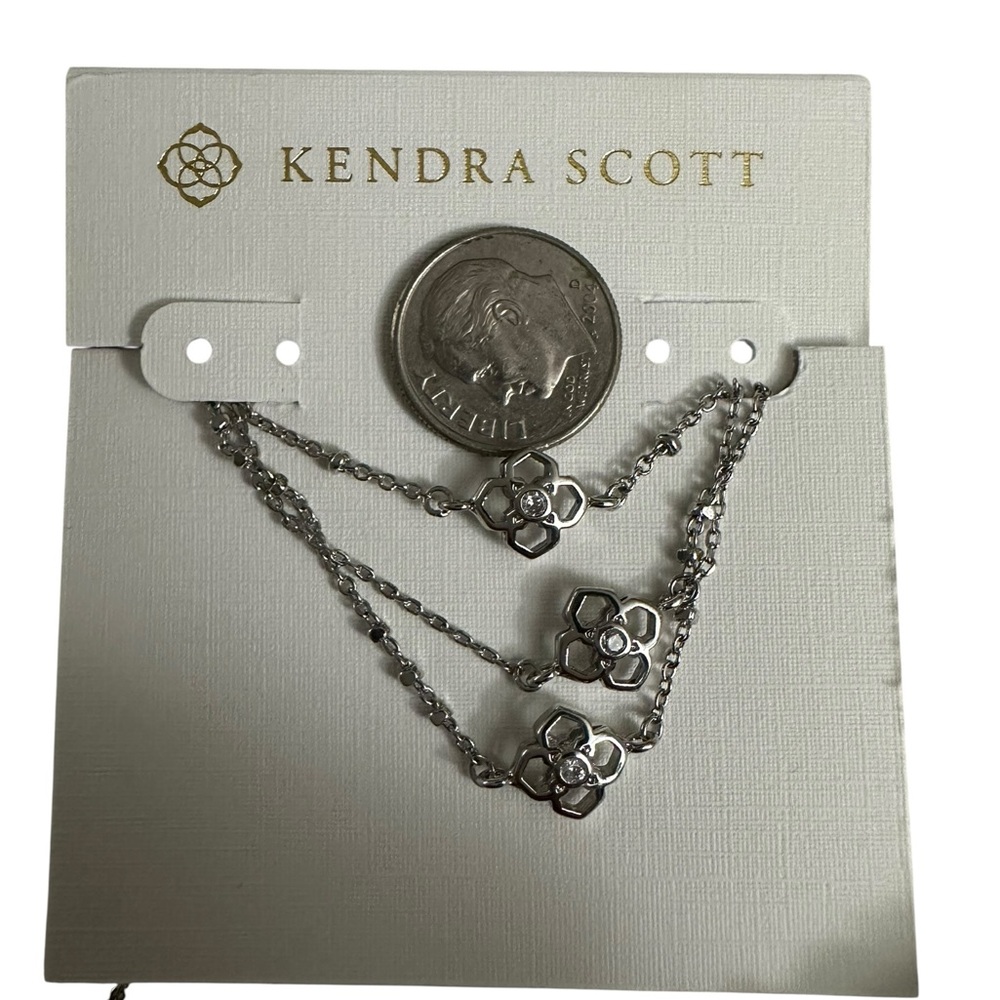 Kendra Scott Rue Multi-Strand Bracelet, Rhodium-Plated NWT & Pouch - Picture 6 of 7